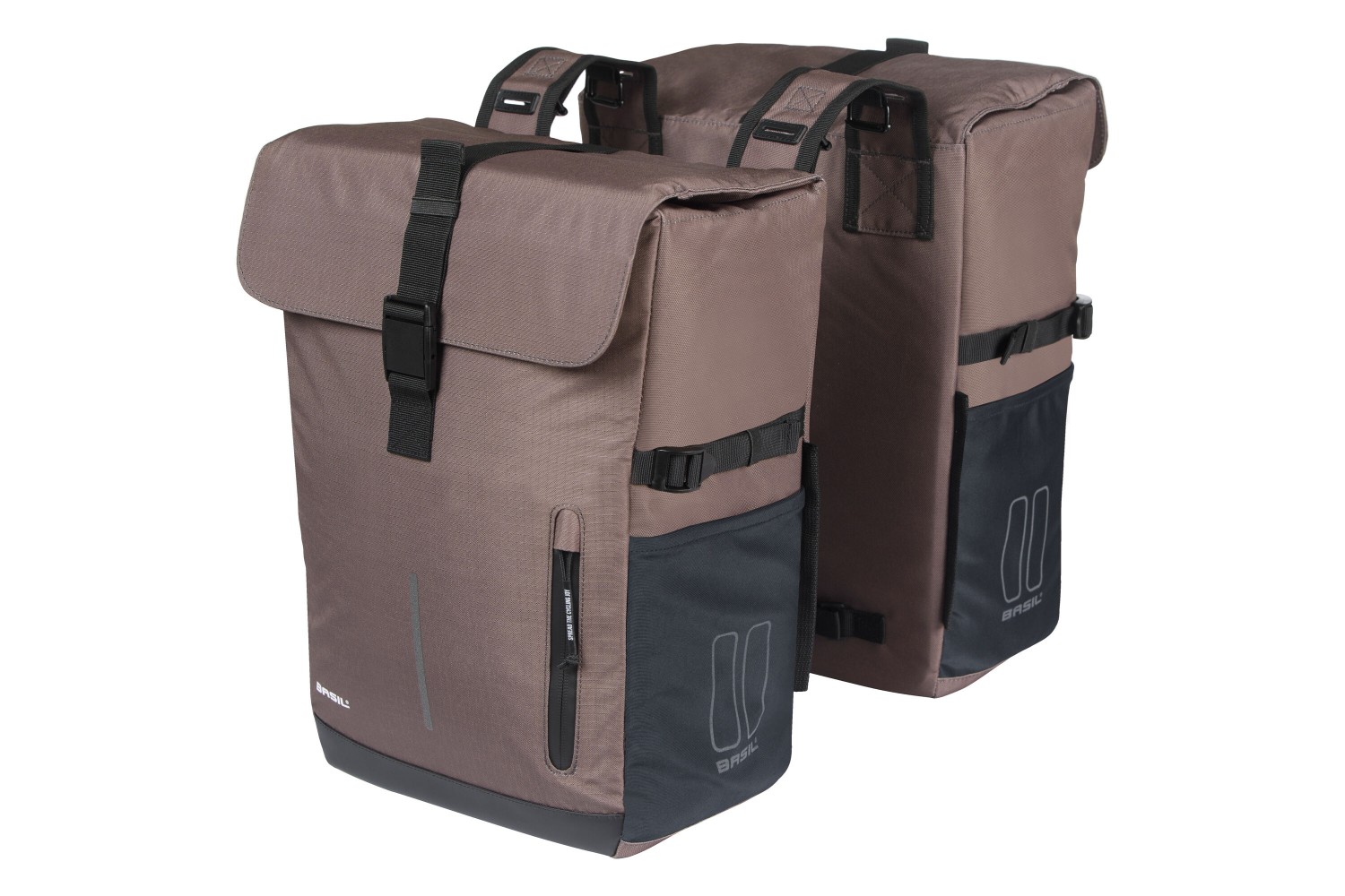 Basil fietstas dubbel Move bruin 30L Basil fietstas dubbel Move bruin 30L