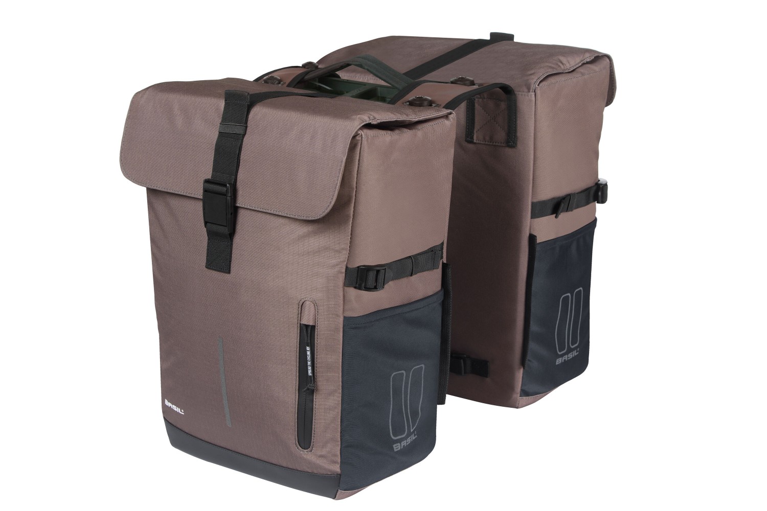 Basil fietstas dubbel Move bruin MIK 30L Basil fietstas dubbel Move bruin MIK 30L