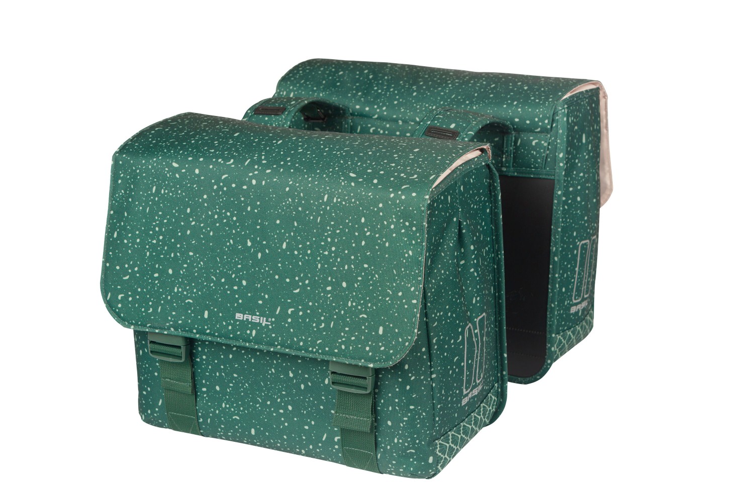Basil fietstas dubbel Flair groen 35L Basil fietstas dubbel Flair groen 35L