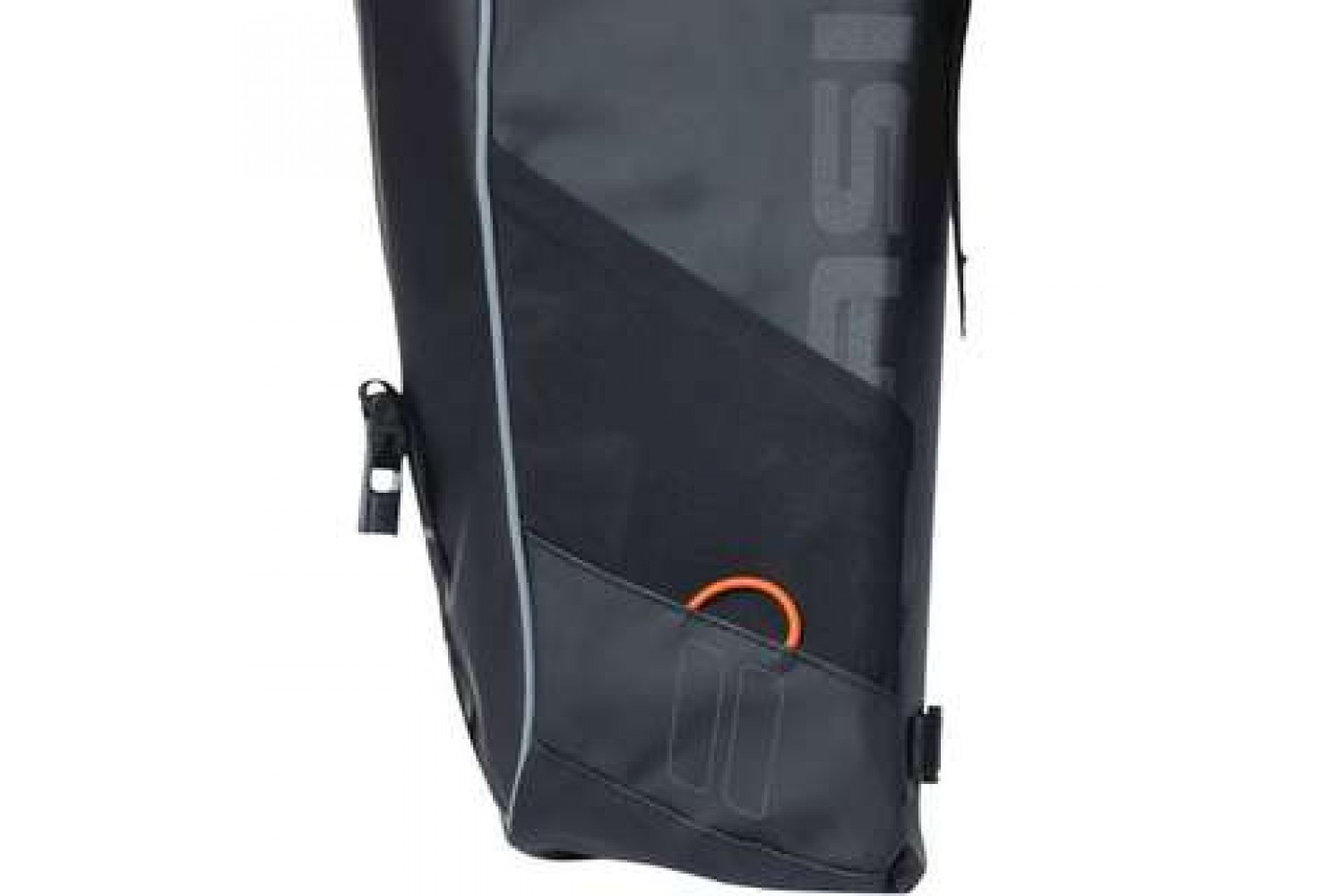 Basil fietstas dubbel Miles Tarpaulin zwart oranje 34L