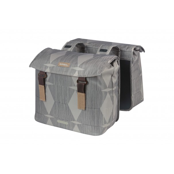 Basil fietstas dubbel Elegance chateau taupe 40-49L