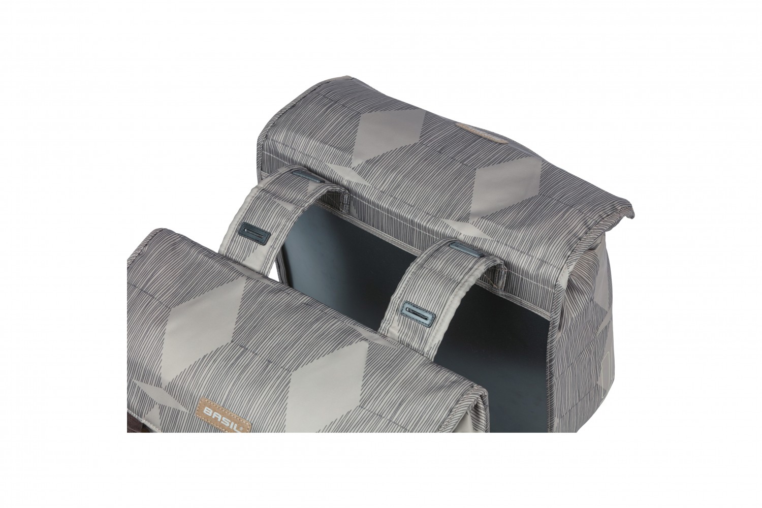 Basil fietstas dubbel Elegance chateau taupe 40-49L Basil fietstas dubbel Elegance chateau taupe 40-49L