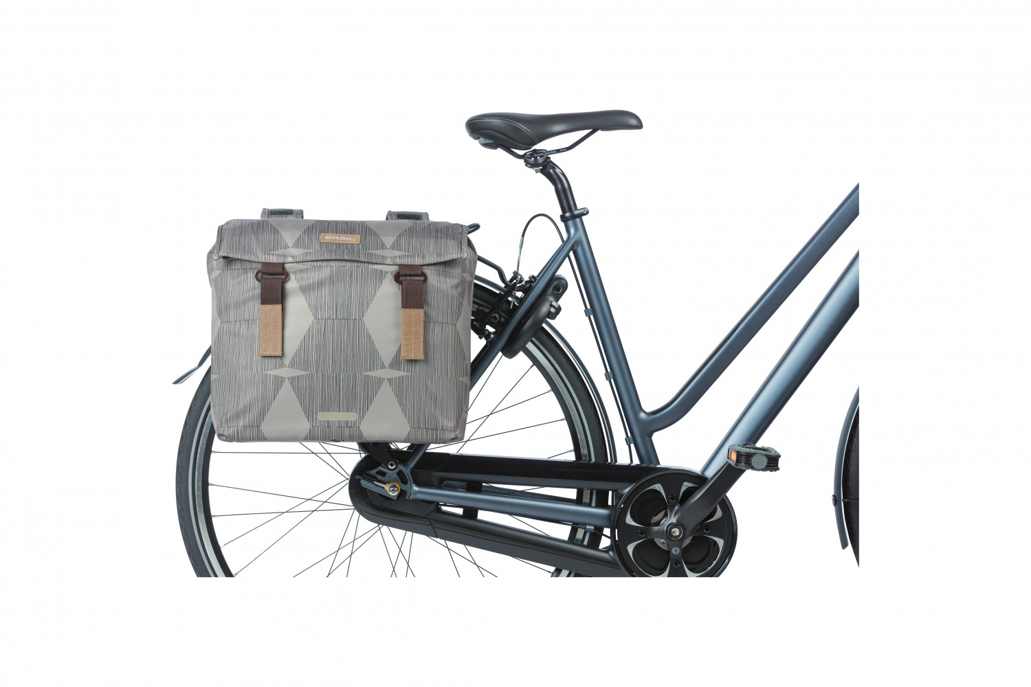 Basil fietstas dubbel Elegance chateau taupe 40-49L Basil fietstas dubbel Elegance chateau taupe 40-49L