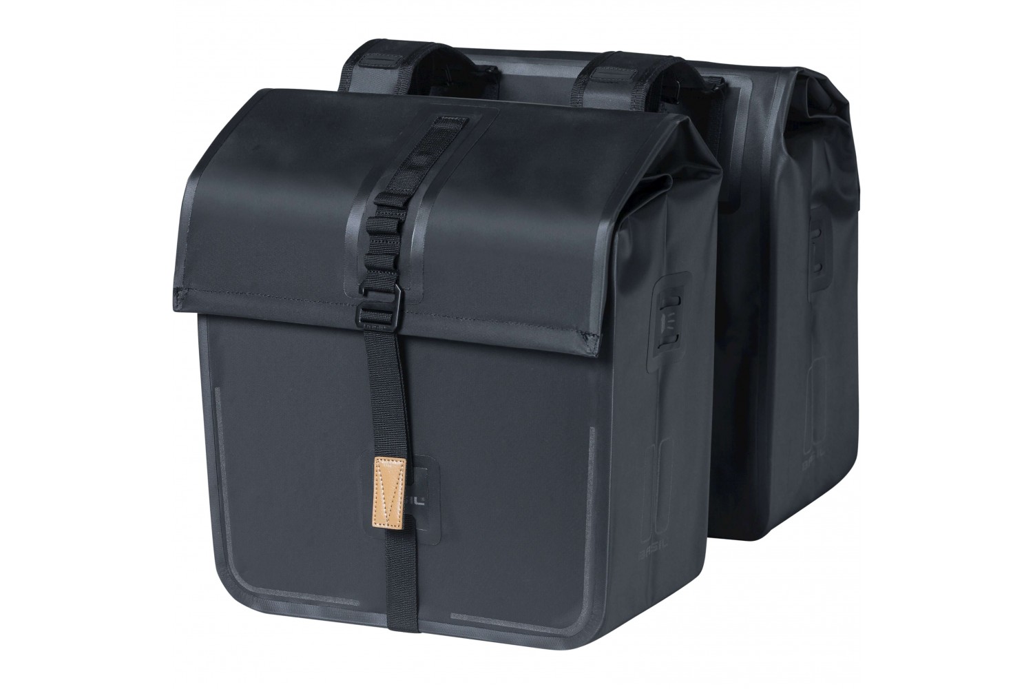 Basil fietstas dubbel Urban dry zwart 50L