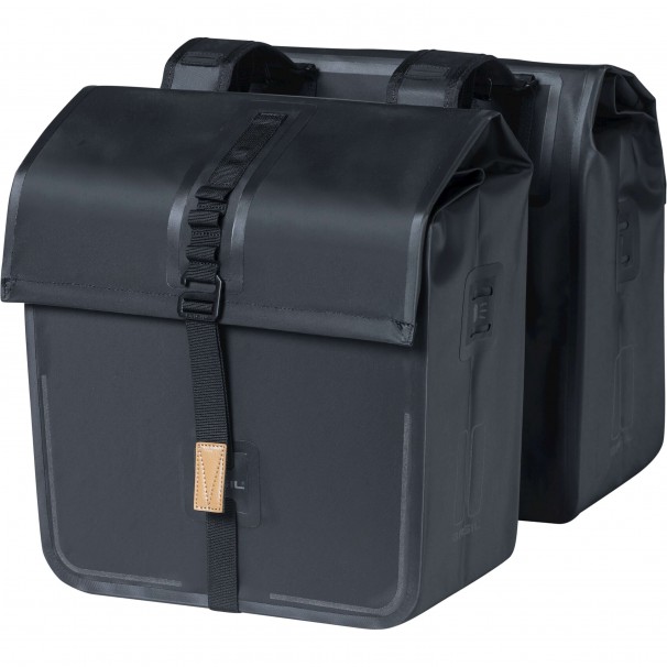 Basil fietstas dubbel Urban dry zwart 50L