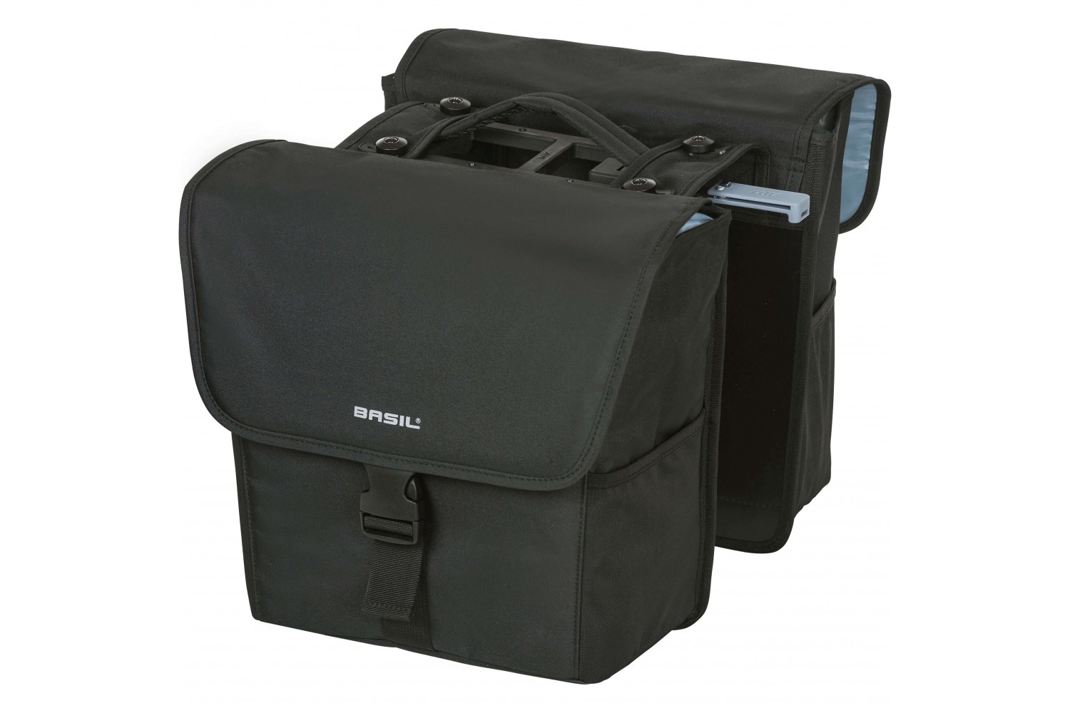 Basil fietstas dubbel Go solid black MIK 32L Basil fietstas dubbel Go solid black MIK 32L