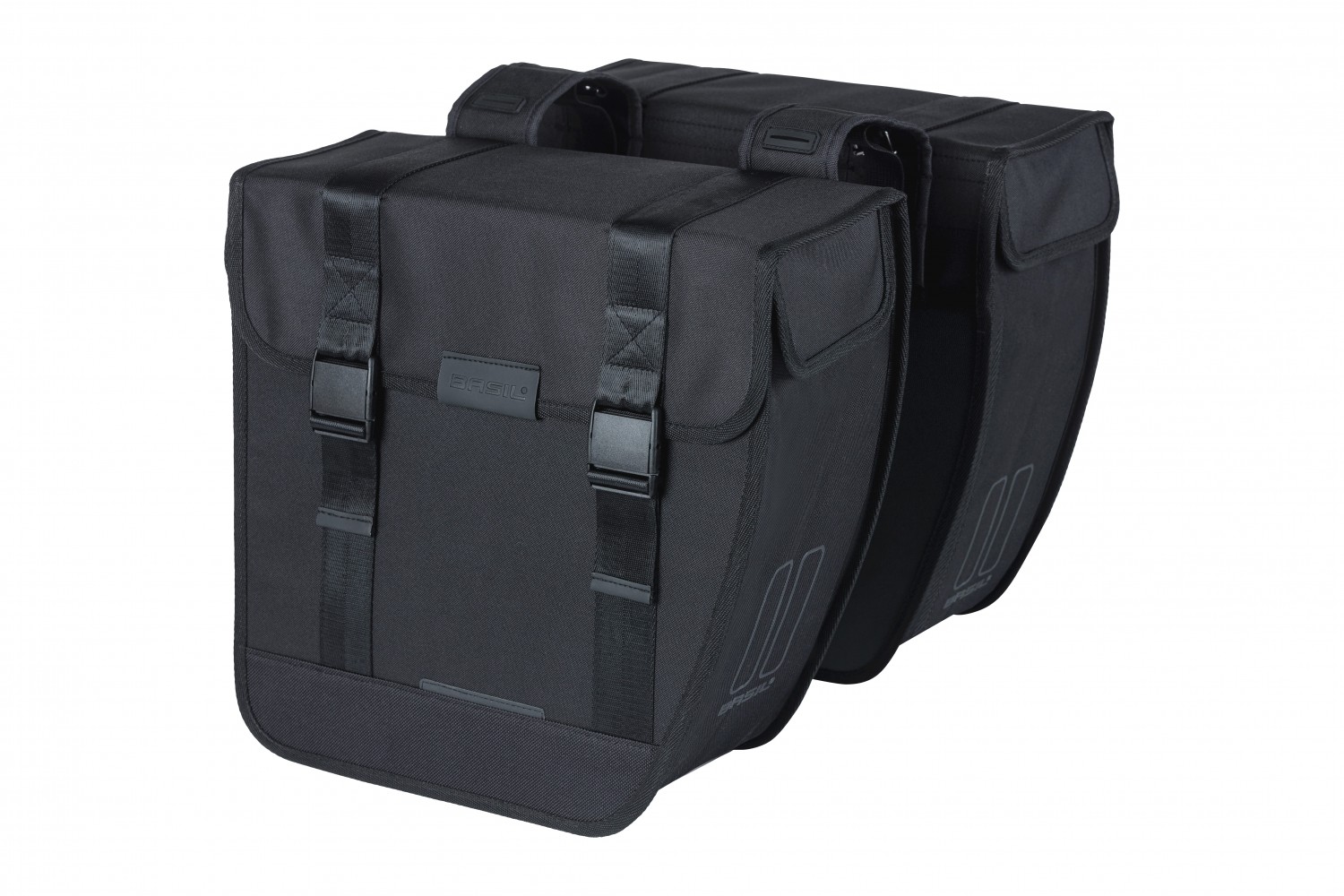 Basil fietstas dubbel Tour XL zwart 35L Basil fietstas dubbel Tour XL zwart 35L