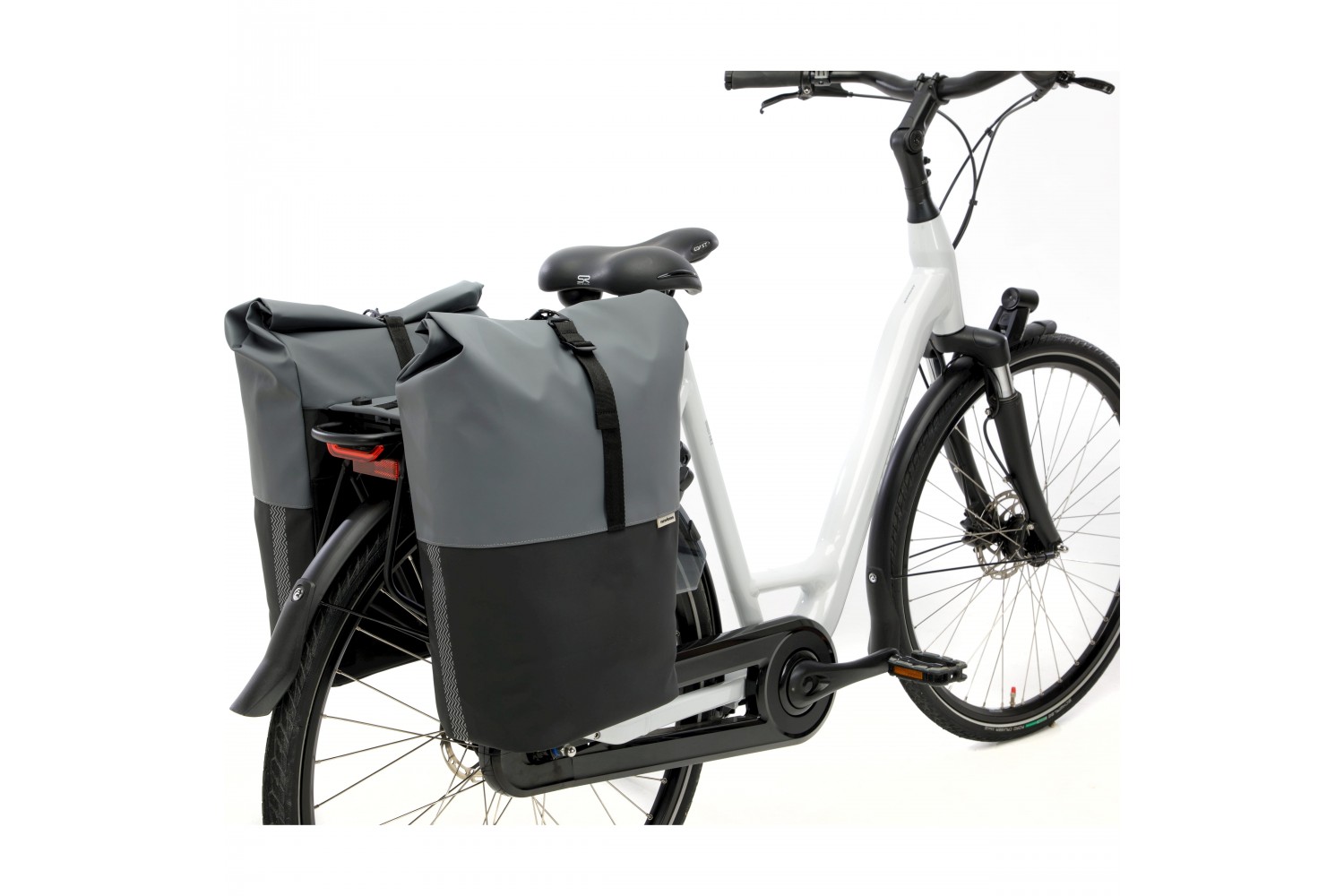 New Looxs fietstas dubbel Nyborg donkergrijs/zwart MIK 34L New Looxs fietstas dubbel Nyborg donkergrijs/zwart MIK 34L