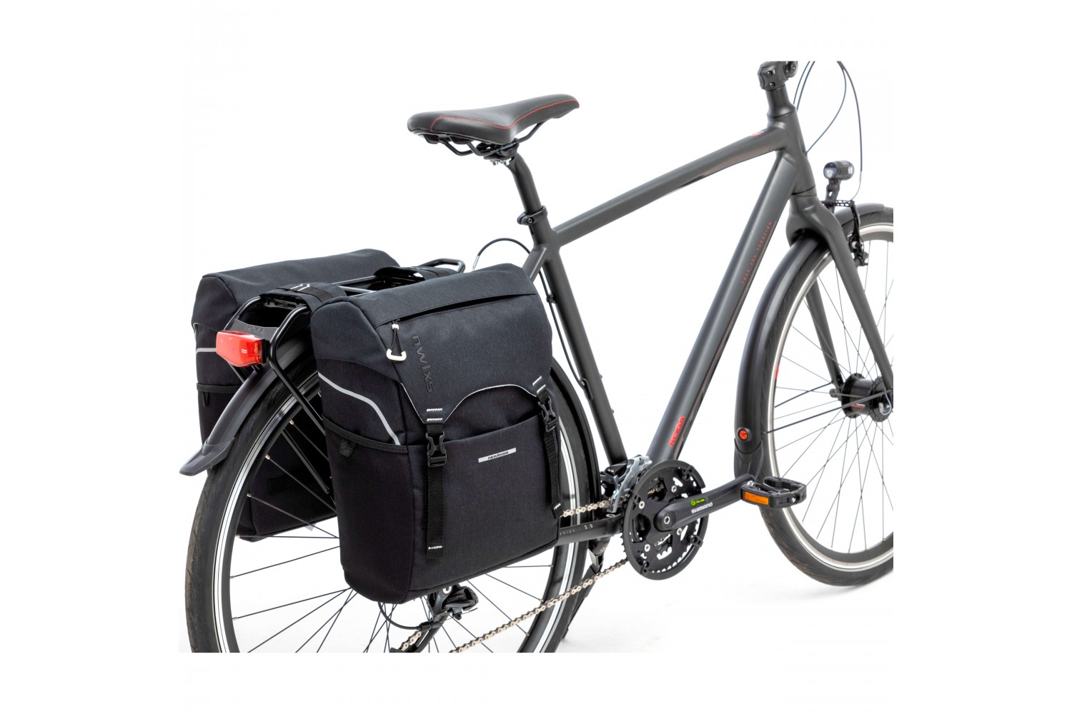 New Looxs fietstas dubbel Sports zwart 32L New Looxs fietstas dubbel Sports zwart 32L