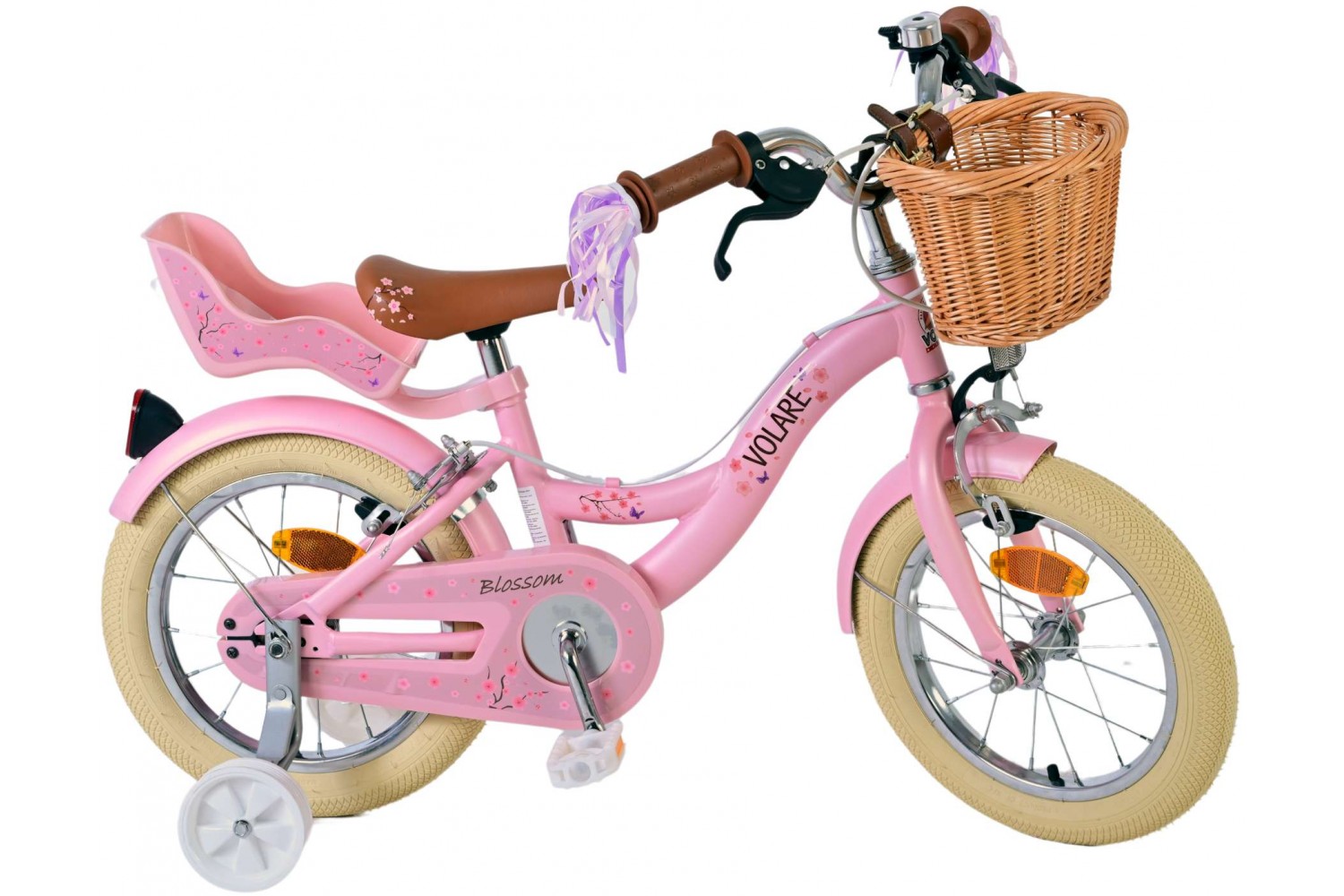 Volare Blossom Kinderfiets Meisjes 14 inch Roze | 2 Handremmen