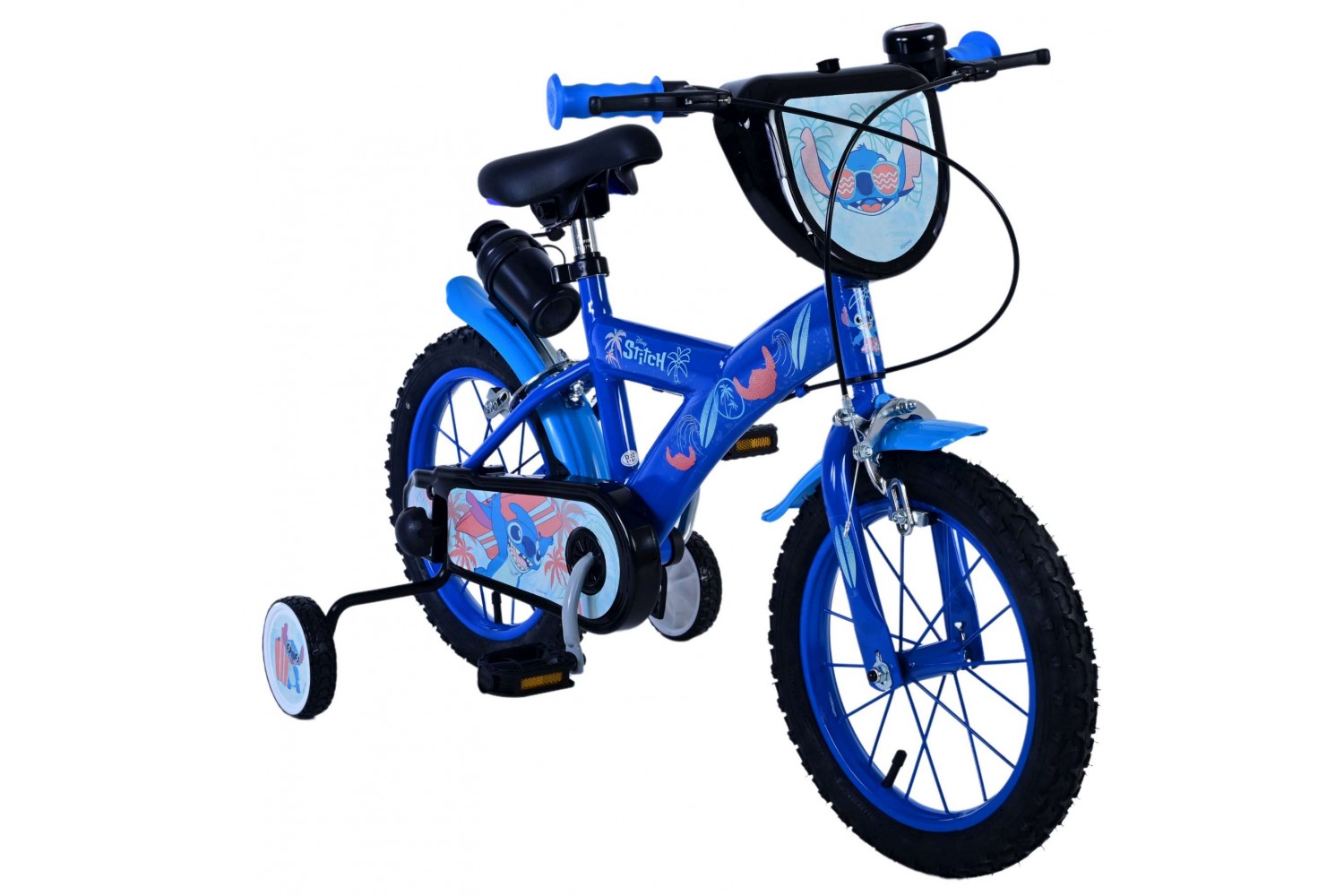 Disney Stitch Kinderfiets Jongens 14 inch Blauw | 2 Handremmen