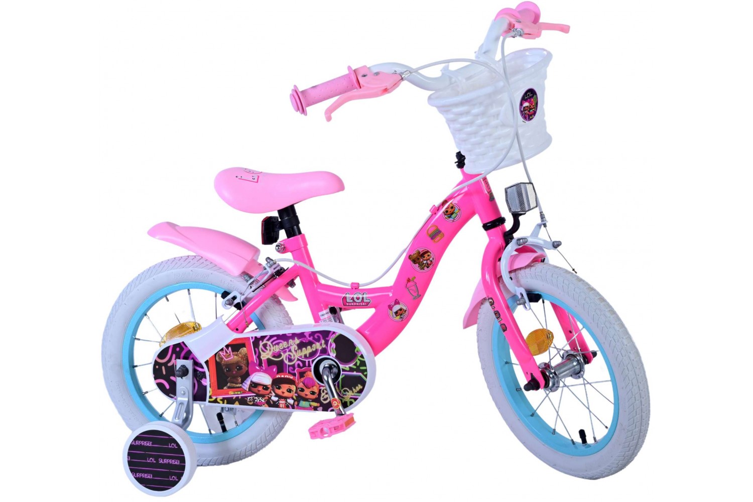 Dolls 14 inch Kinderfiets Meisjes Roze | 2 handremmen Dolls 14 inch Kinderfiets Meisjes Roze | 2 handremmen