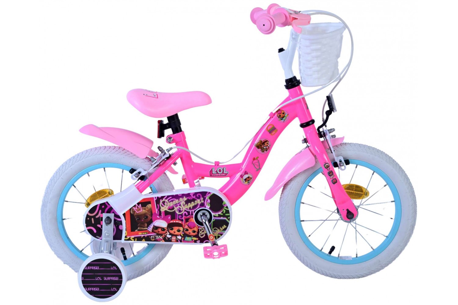 Dolls 14 inch Kinderfiets Meisjes Roze | 2 handremmen Dolls 14 inch Kinderfiets Meisjes Roze | 2 handremmen