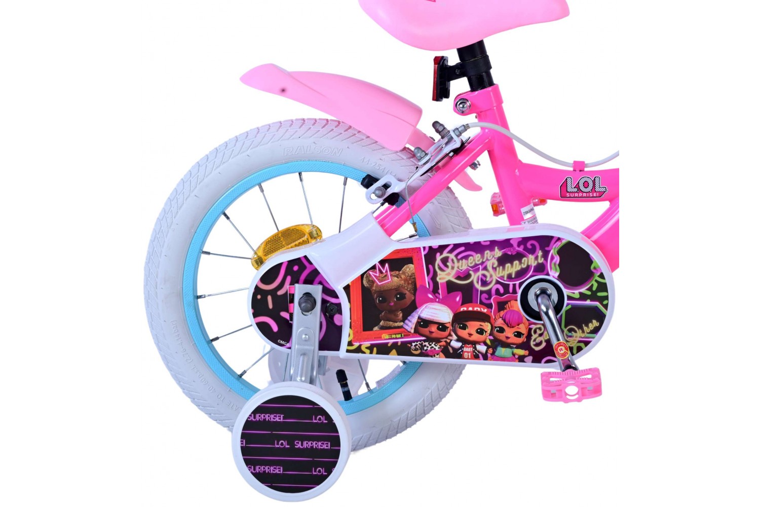 Dolls 14 inch Kinderfiets Meisjes Roze | 2 handremmen Dolls 14 inch Kinderfiets Meisjes Roze | 2 handremmen
