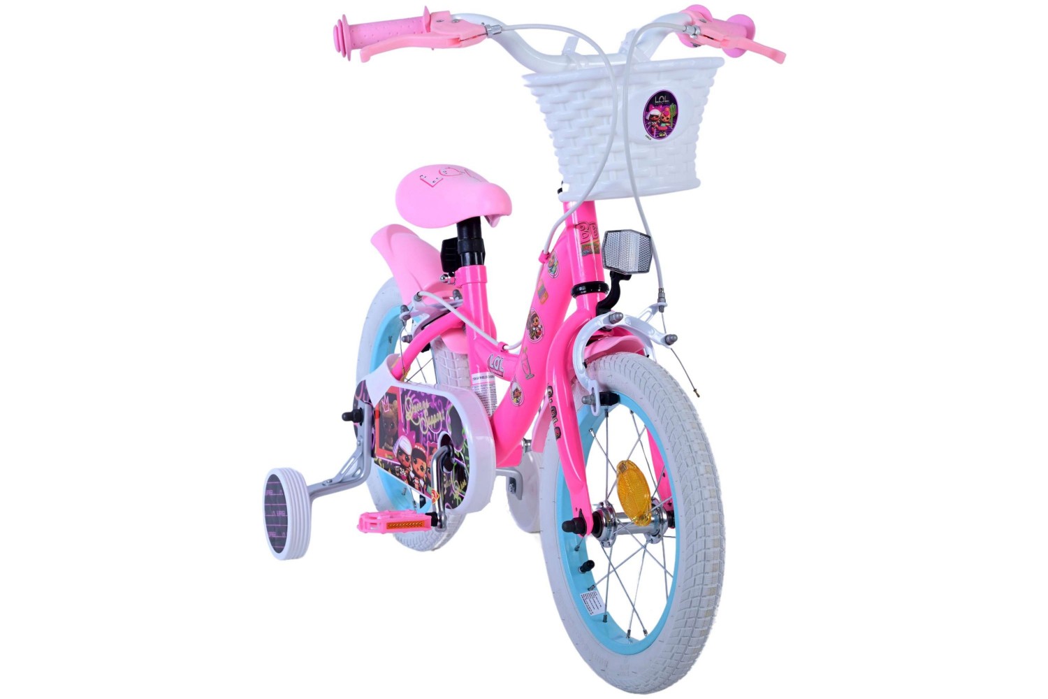 Dolls 14 inch Kinderfiets Meisjes Roze | 2 handremmen Dolls 14 inch Kinderfiets Meisjes Roze | 2 handremmen