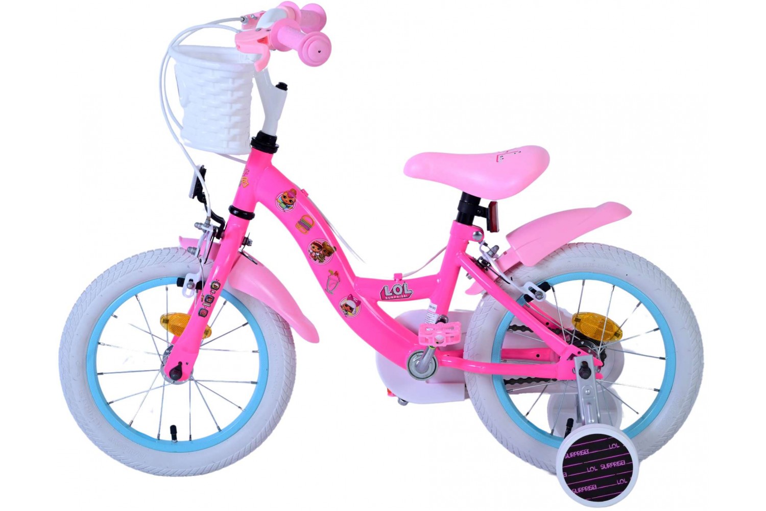 Dolls 14 inch Kinderfiets Meisjes Roze | 2 handremmen Dolls 14 inch Kinderfiets Meisjes Roze | 2 handremmen