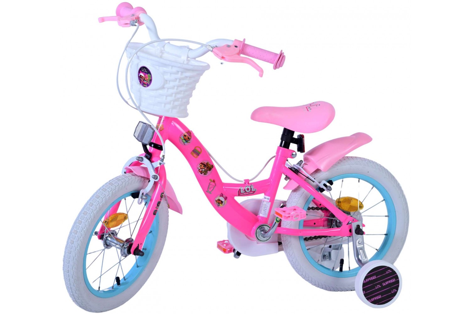 Dolls 14 inch Kinderfiets Meisjes Roze | 2 handremmen Dolls 14 inch Kinderfiets Meisjes Roze | 2 handremmen