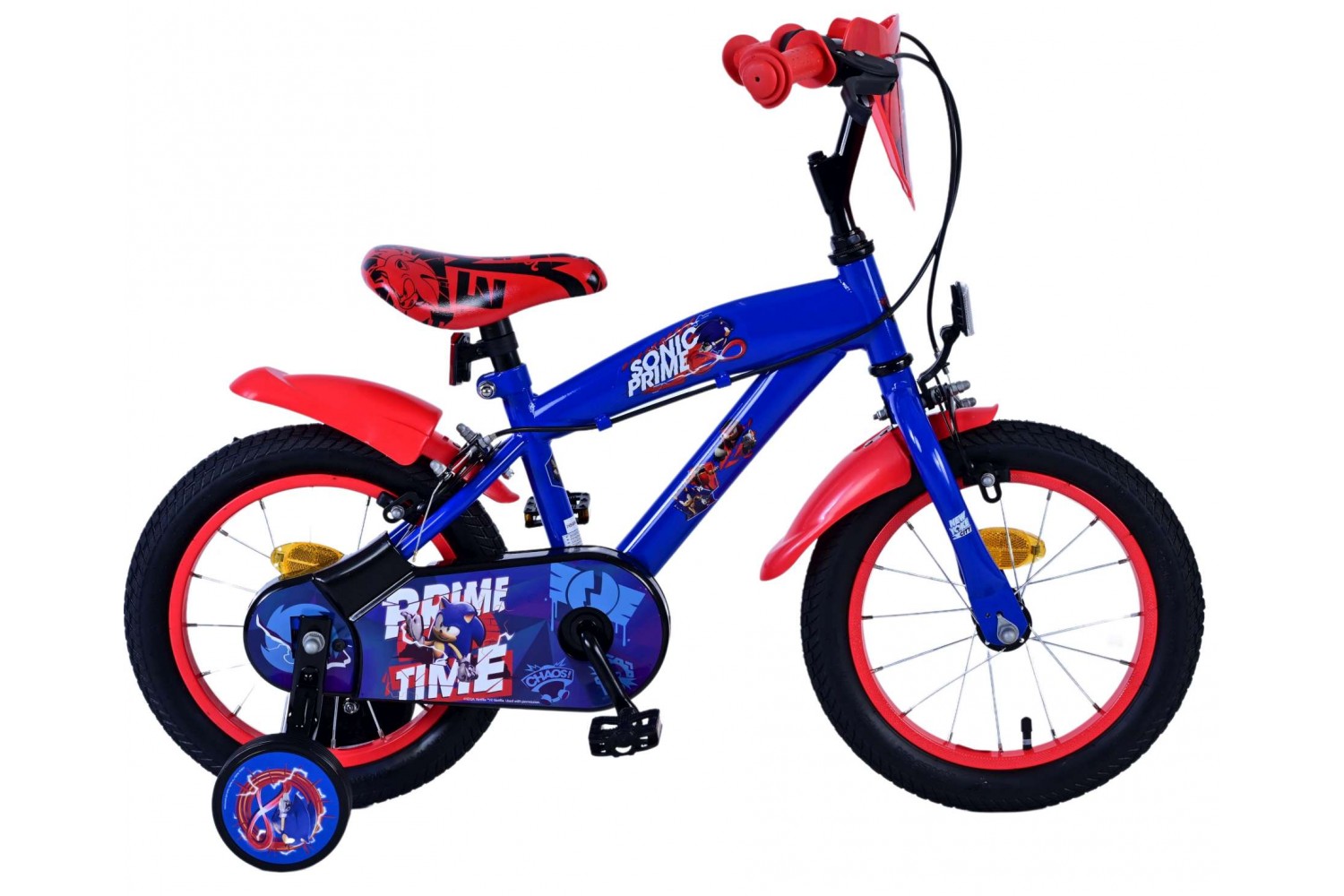 Sonic Prime Kinderfiets Jongens 14 inch Blauw Rood | 2 Handremmen