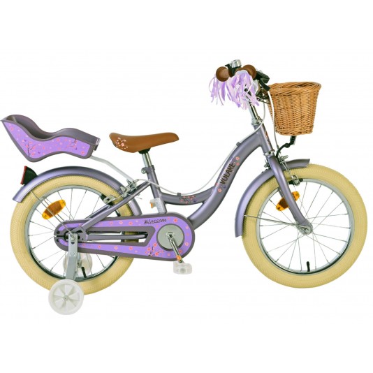 Volare Blossom Kinderfiets Meisjes 16 Inch Paars | 2 Handremmen (geen terugtraprem)