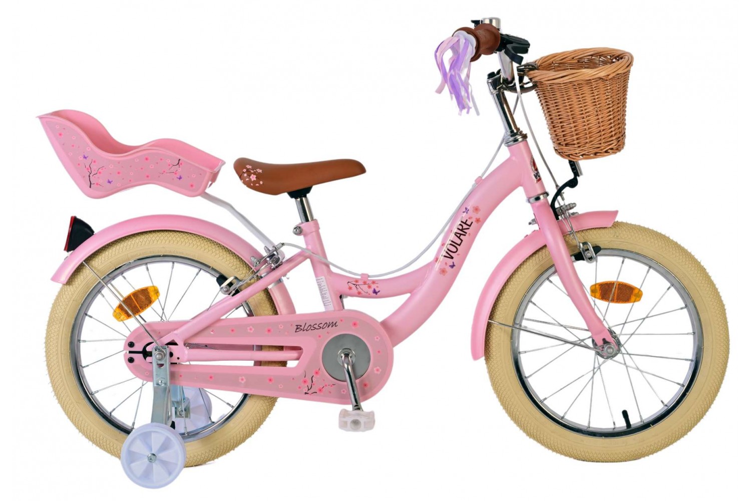 Volare Blossom Kinderfiets Meisjes 16 inch Roze | 2 Handremmen Volare Blossom Kinderfiets Meisjes 16 inch Roze | 2 Handremmen