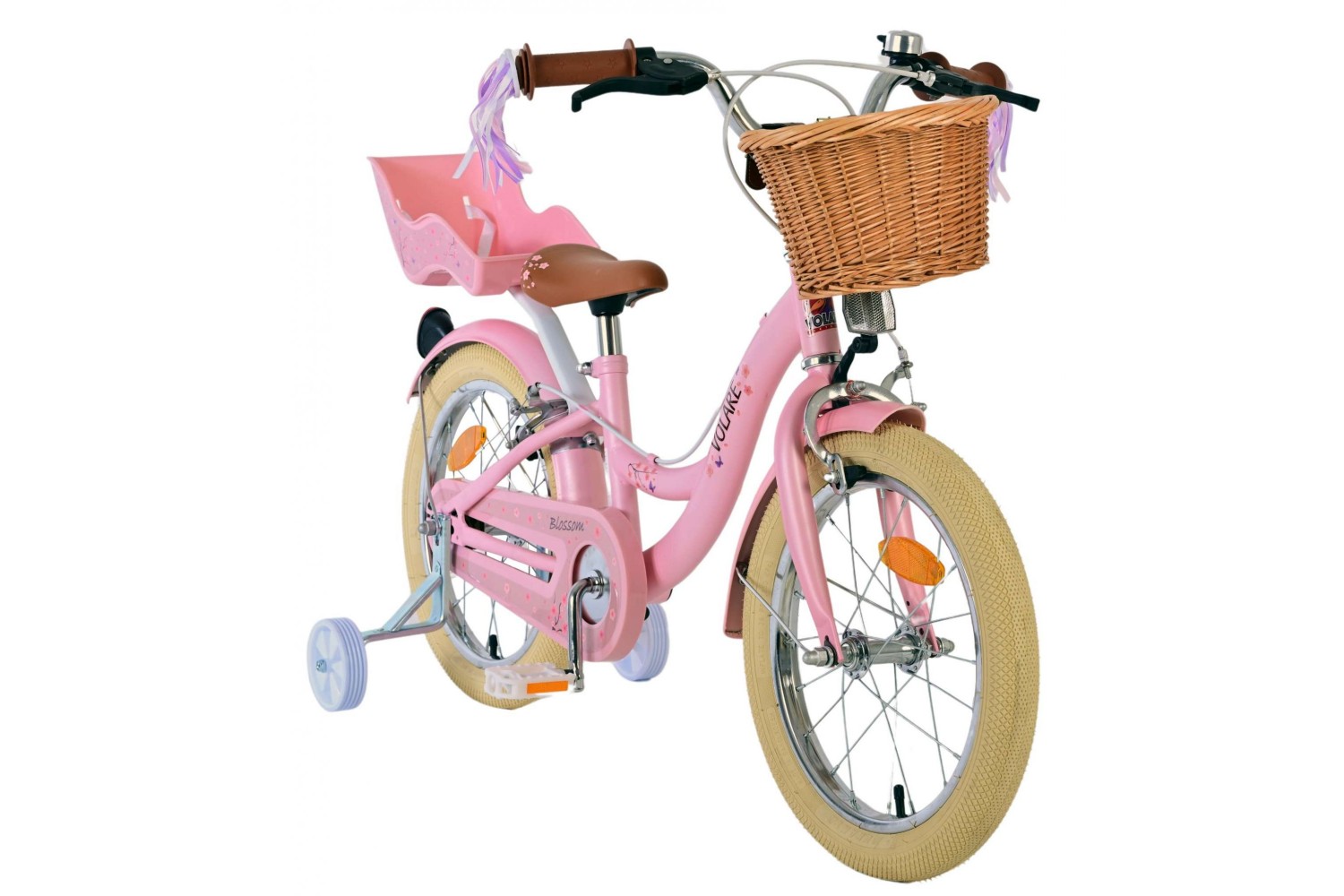 Volare Blossom Kinderfiets Meisjes 16 inch Roze | 2 Handremmen Volare Blossom Kinderfiets Meisjes 16 inch Roze | 2 Handremmen