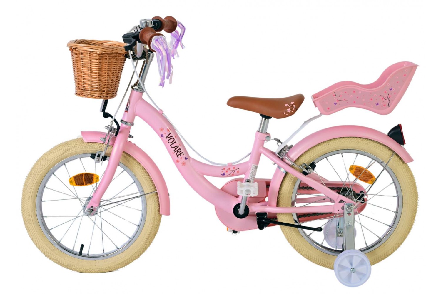 Volare Blossom Kinderfiets Meisjes 16 inch Roze | 2 Handremmen Volare Blossom Kinderfiets Meisjes 16 inch Roze | 2 Handremmen