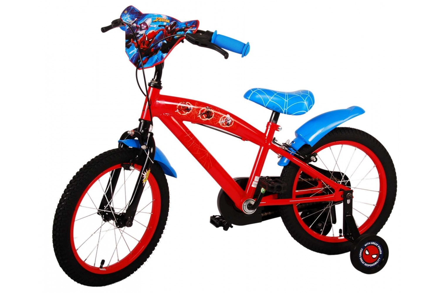 Ultimate SpiderMan Kinderfiets Jongens 16 inch Blauw/Rood | 2 Handremmen