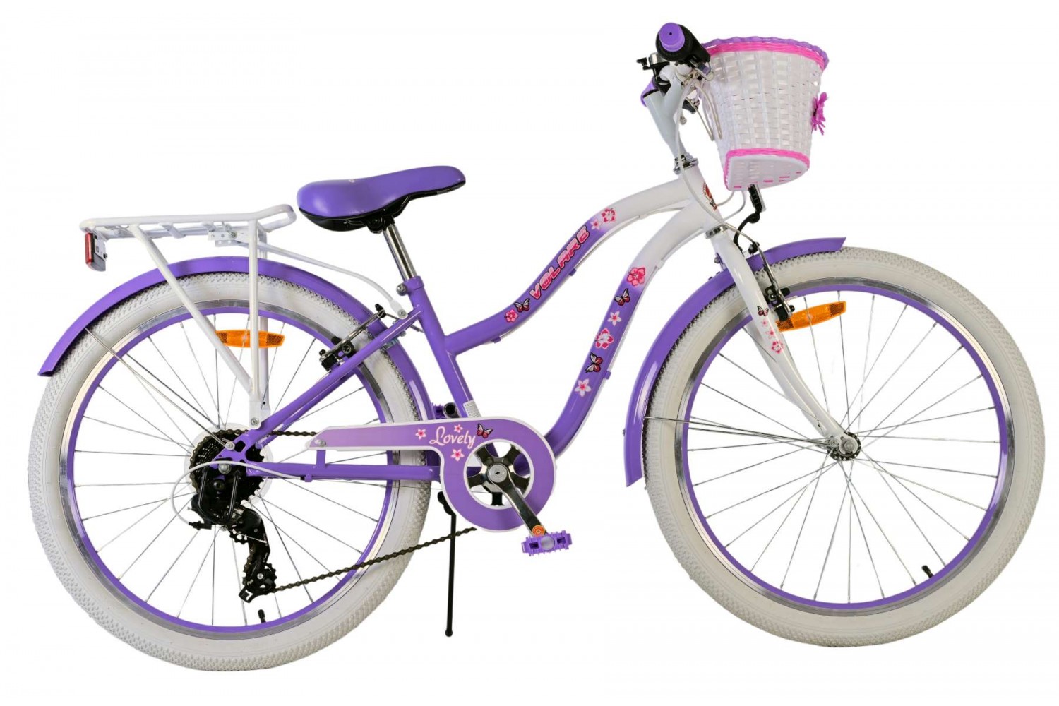 Volare Lovely Kinderfiets Meisjes 24 inch Paars | 7 Versnellingen Volare Lovely Kinderfiets Meisjes 24 inch Paars | 7 Versnellingen