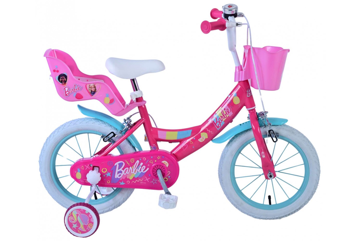 Barbie Kinderfiets Meisjes 14 inch Roze | 2 handremmen