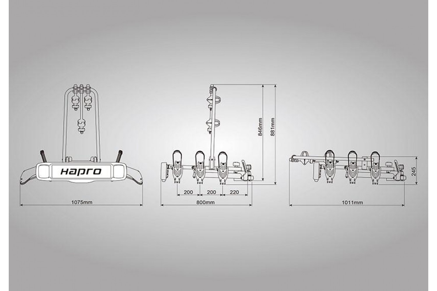 Hapro Atlas Active III kantelbare fietsendrager | 7-polig