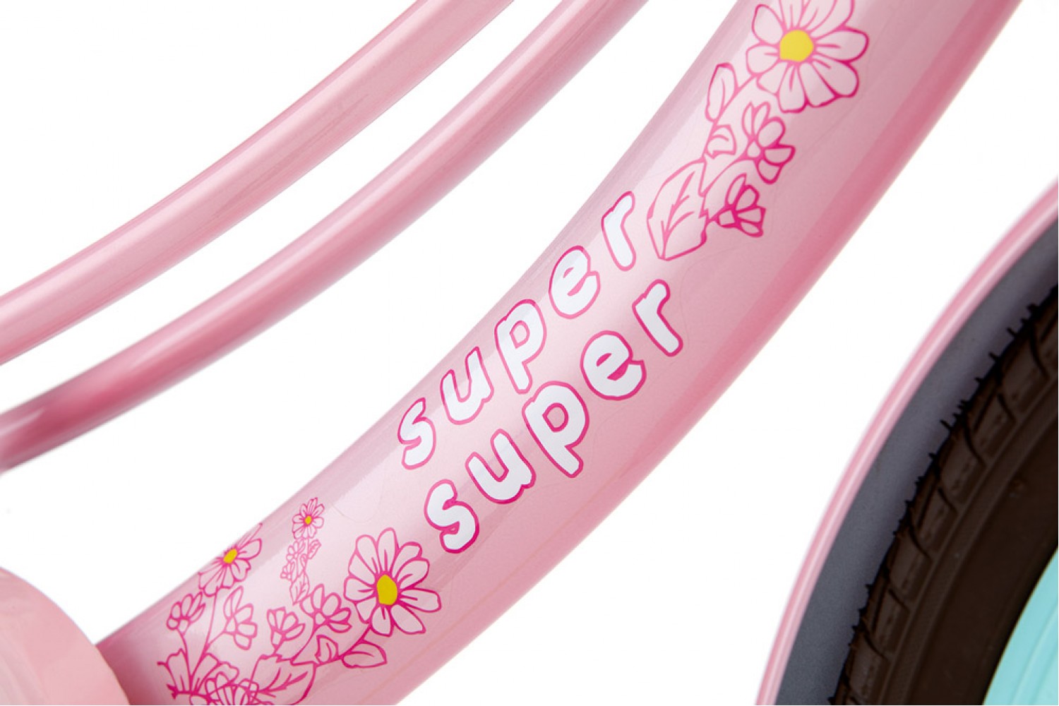 Supersuper Lola 20 inch Meisjesfiets Roze Turquoise