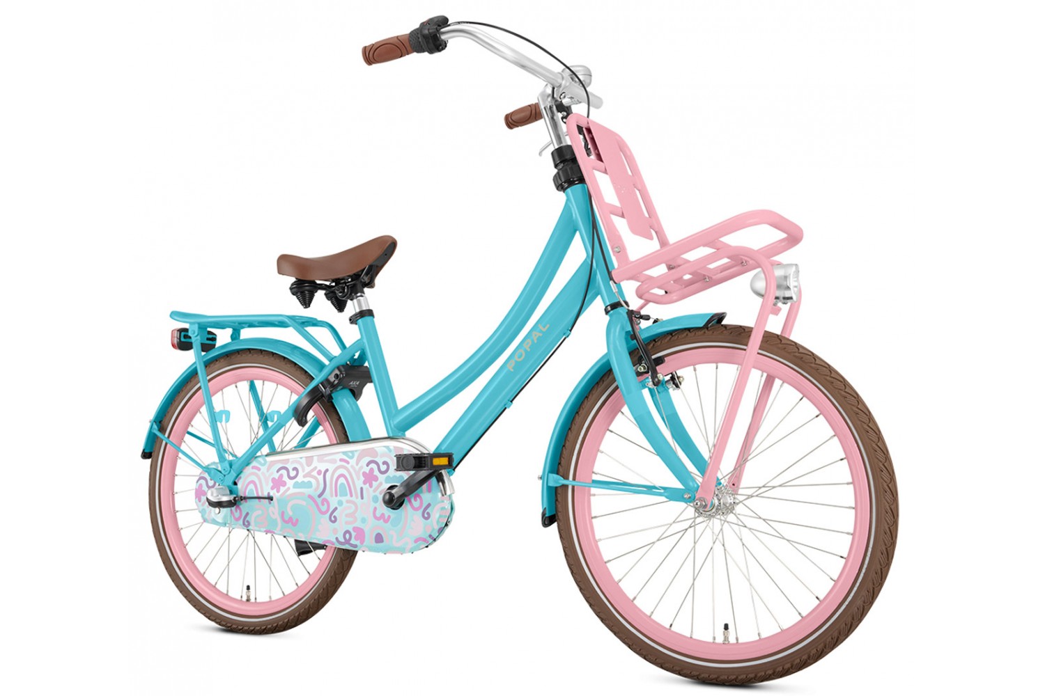 Popal Daily Dutch Basic+ N3 Transportfiets 22 inch Meisjes Turquoise Roze