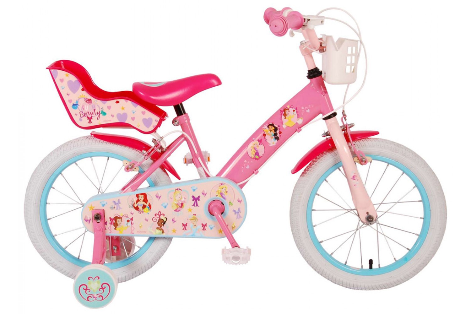 Disney Princess Kinderfiets 16 inch Meisjes Roze/Blauw