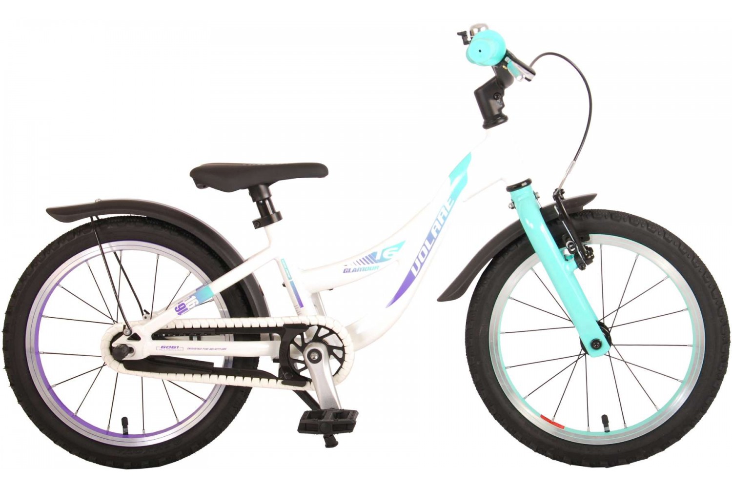 Volare Glamour Kinderfiets 16 inch Meisjes Wit Mint