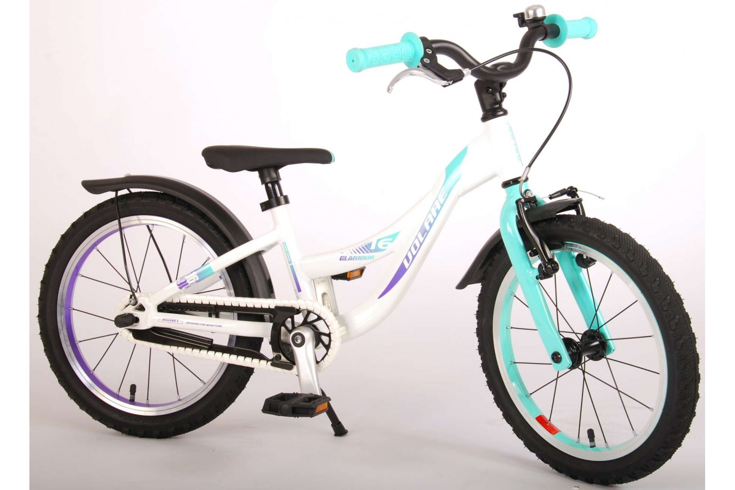 Volare Glamour Kinderfiets 16 inch Meisjes Wit Mint