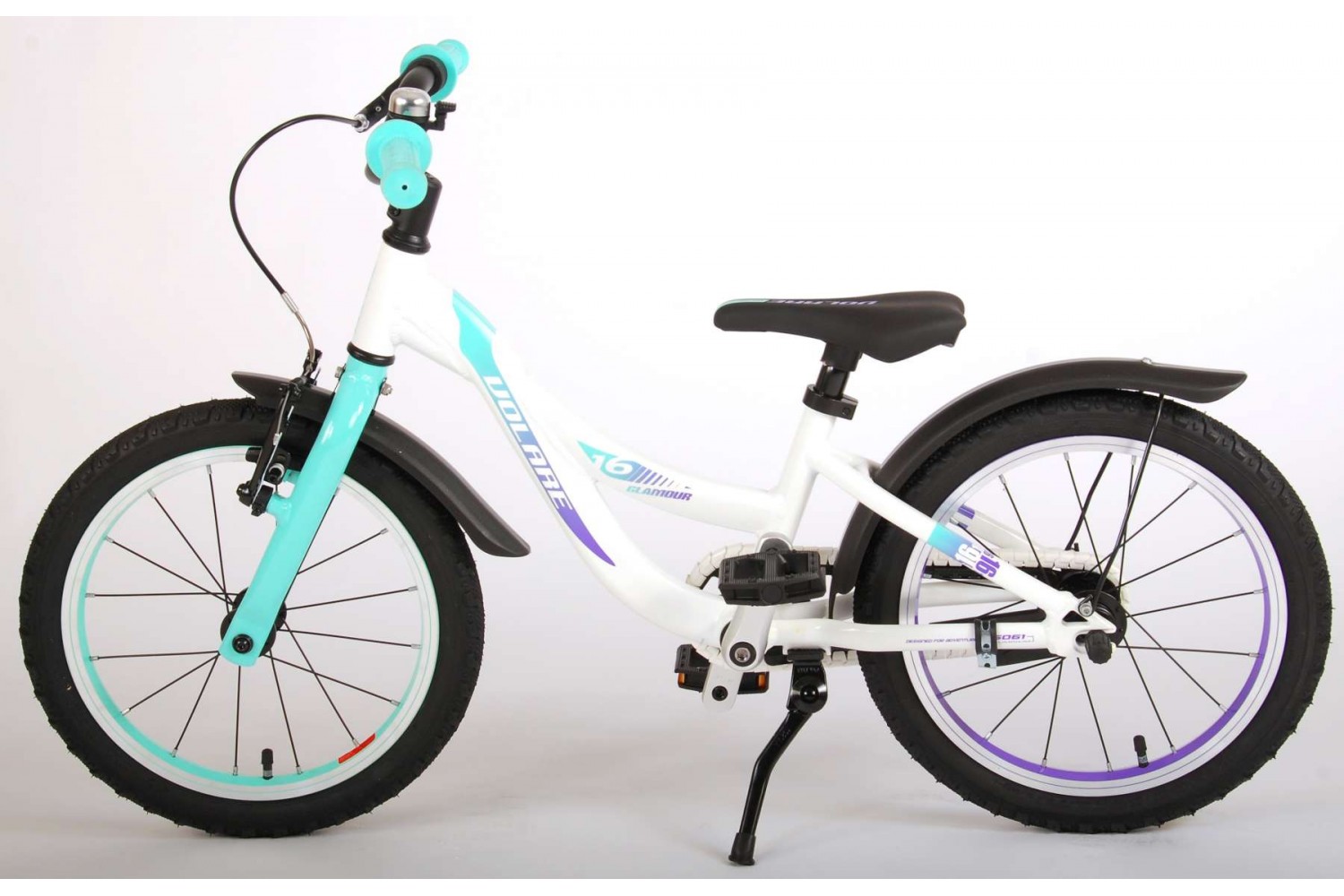 Volare Glamour Kinderfiets 16 inch Meisjes Wit Mint