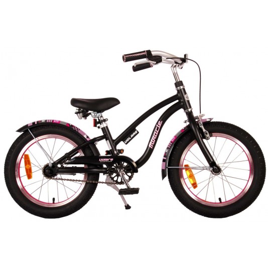 Volare Miracle Cruiser Kinderfiets 16 inch Meisjes Mat Zwart Volare Miracle Cruiser Kinderfiets 16 inch Meisjes Mat Zwart