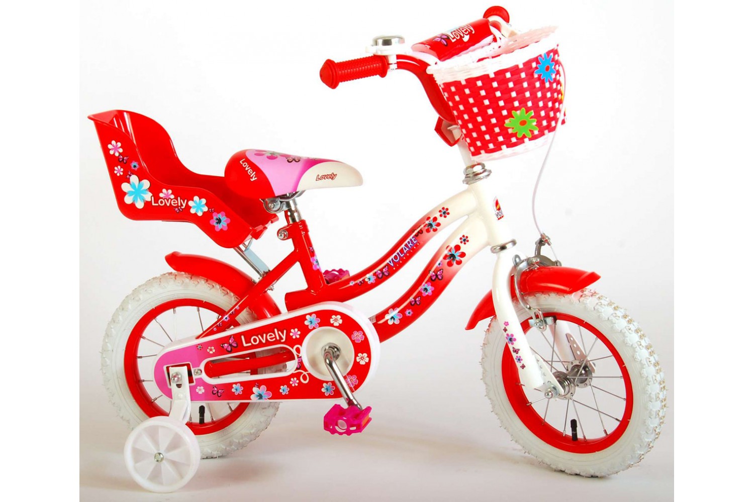 Volare Lovely Kinderfiets 12 inch Meisjes Rood Wit