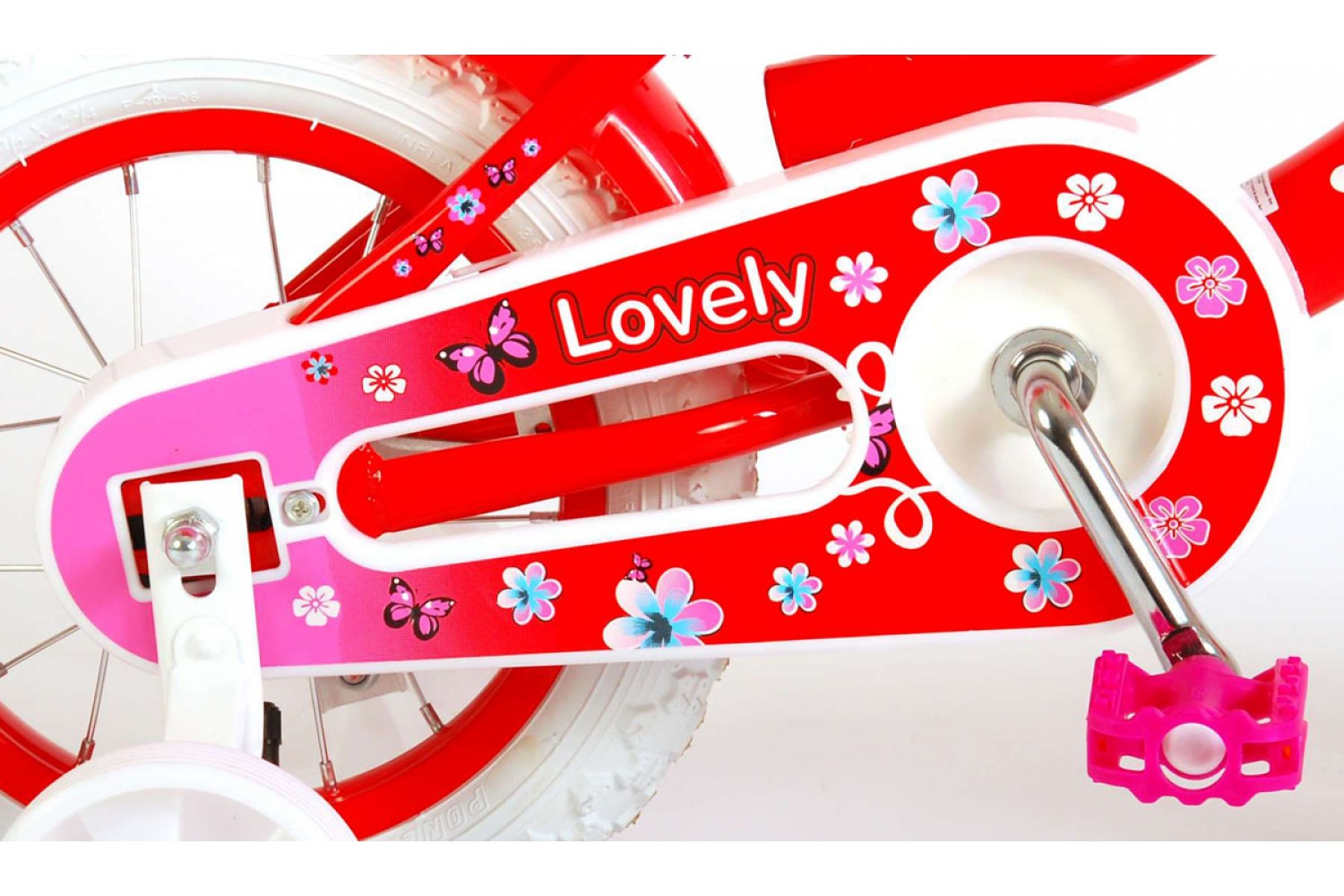 Volare Lovely Kinderfiets 12 inch Meisjes Rood Wit