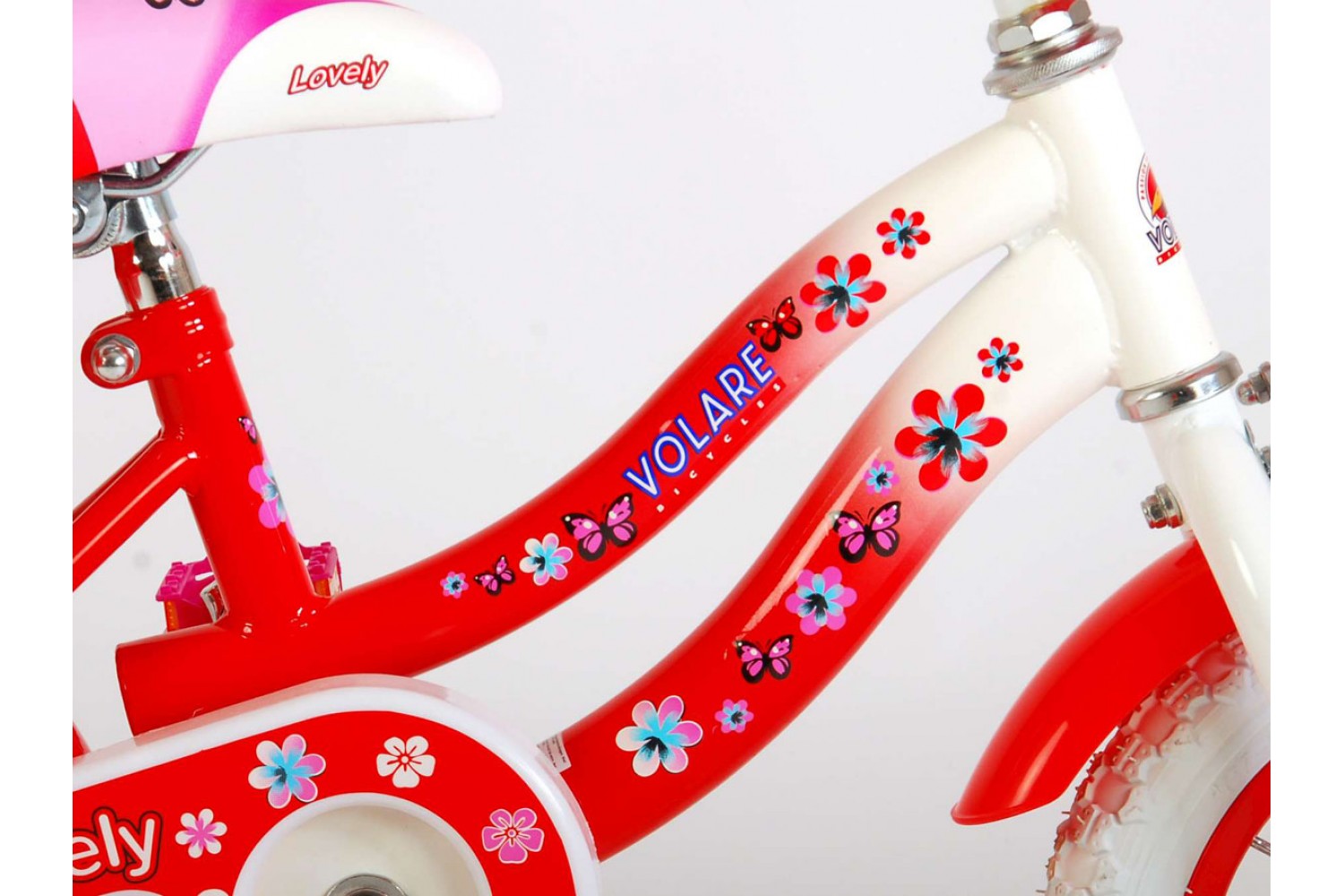 Volare Lovely Kinderfiets 12 inch Meisjes Rood Wit