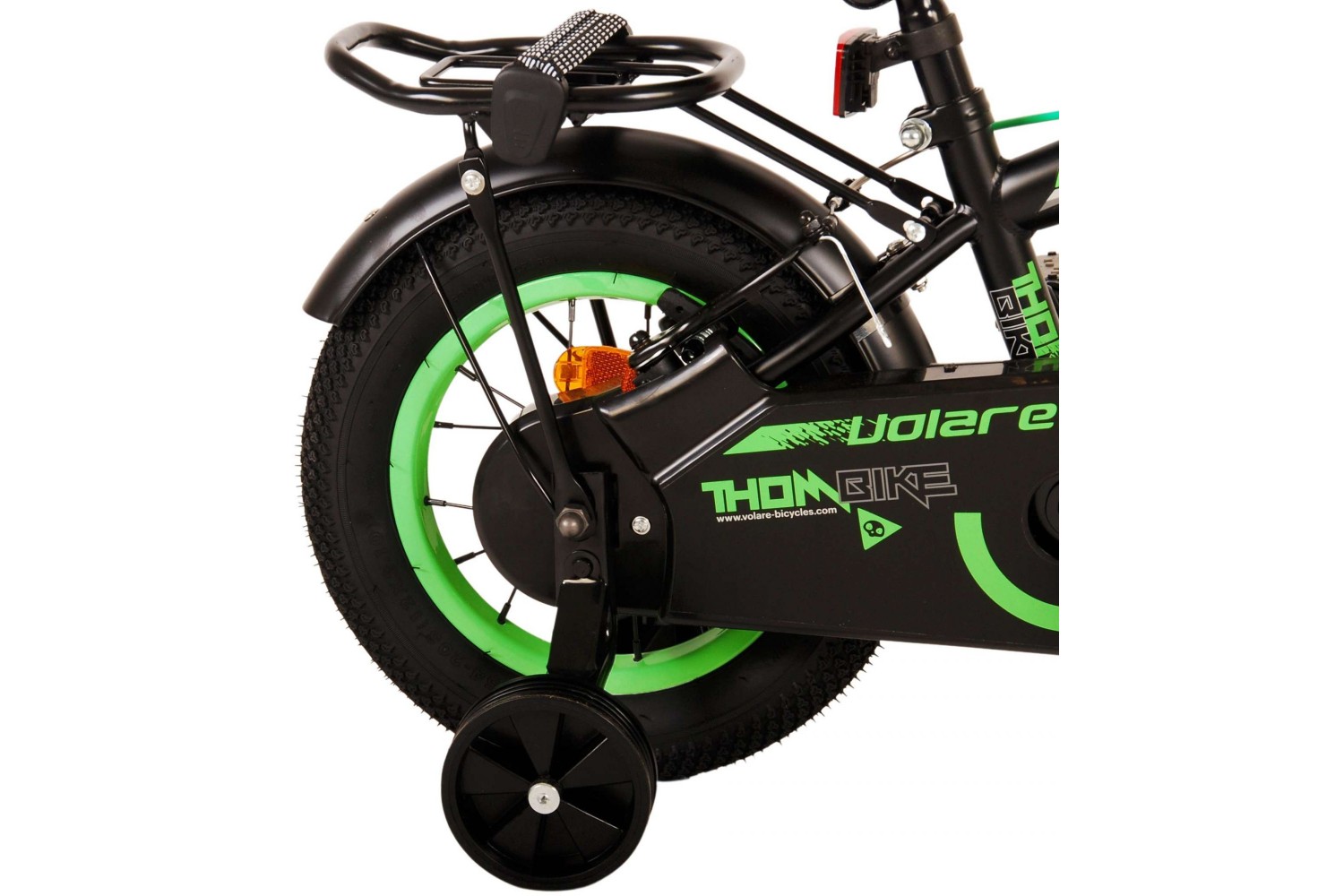 Volare Thombike Kinderfiets 12 inch Jongens Zwart Groen | 2 handremmen