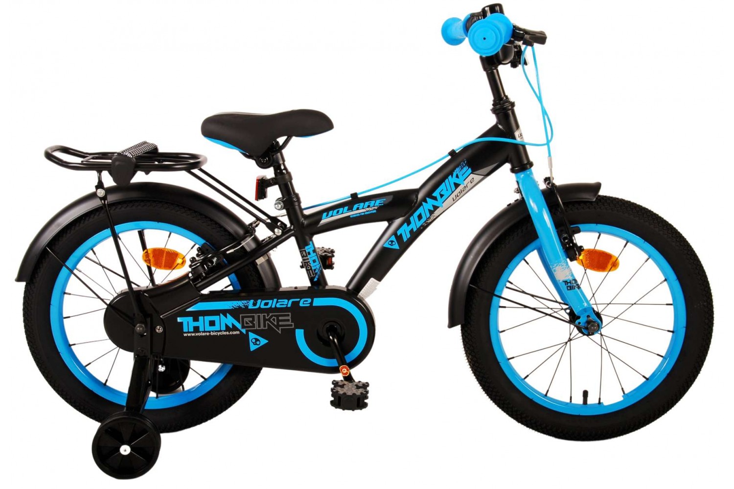 Volare Thombike Kinderfiets 16 inch Jongens Zwart Blauw | 2 handremmen