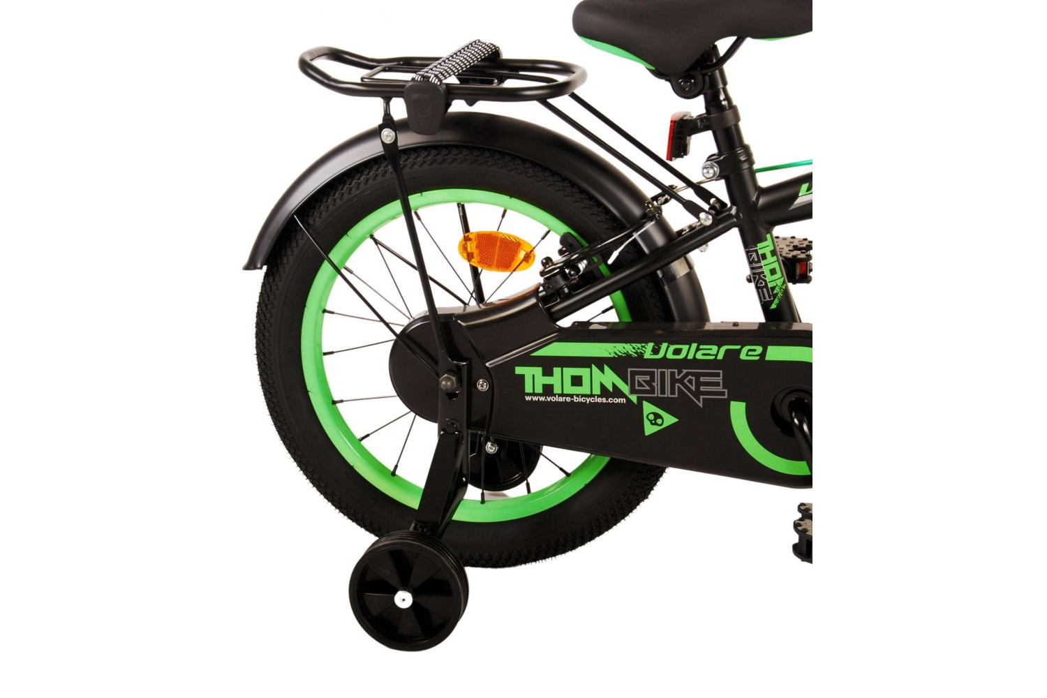 Volare Thombike Kinderfiets 16 inch Jongens Zwart Groen | 2 handremmen