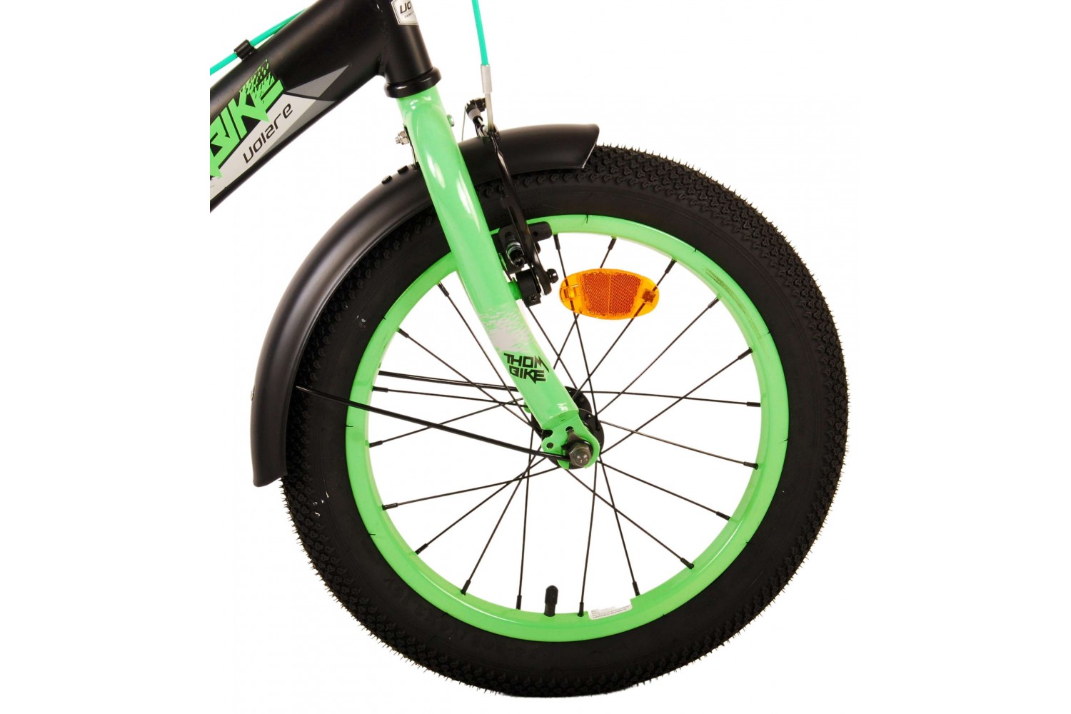 Volare Thombike Kinderfiets 16 inch Jongens Zwart Groen | 2 handremmen