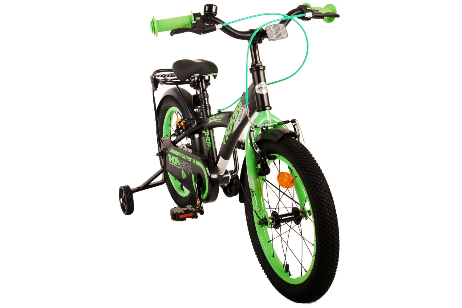 Volare Thombike Kinderfiets 16 inch Jongens Zwart Groen | 2 handremmen