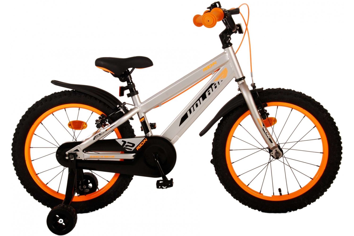 Volare Rocky Kinderfiets 18 inch Jongens Grijs | 2 handremmen