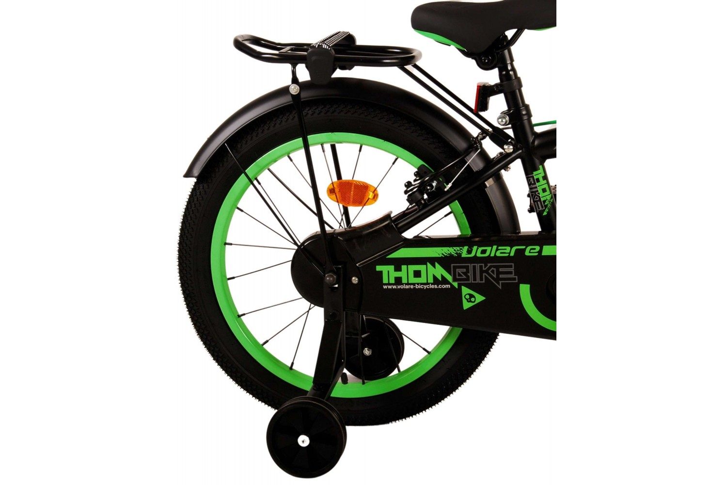 Volare Thombike Kinderfiets 18 inch Jongens Zwart Groen | 2 handremmen