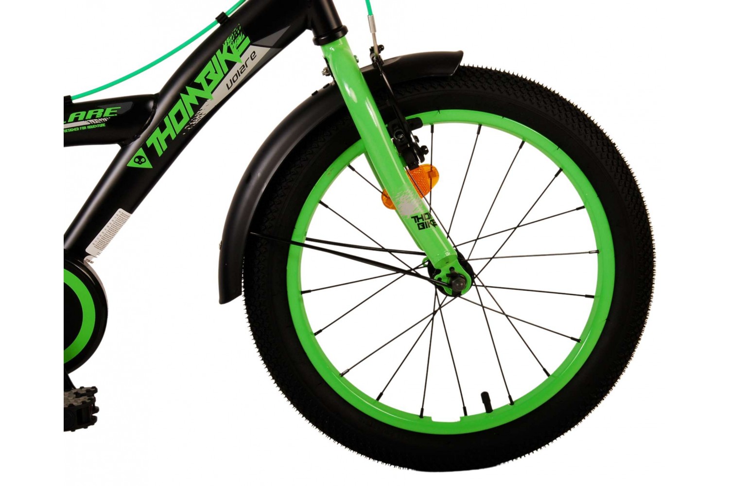 Volare Thombike Kinderfiets 18 inch Jongens Zwart Groen | 2 handremmen