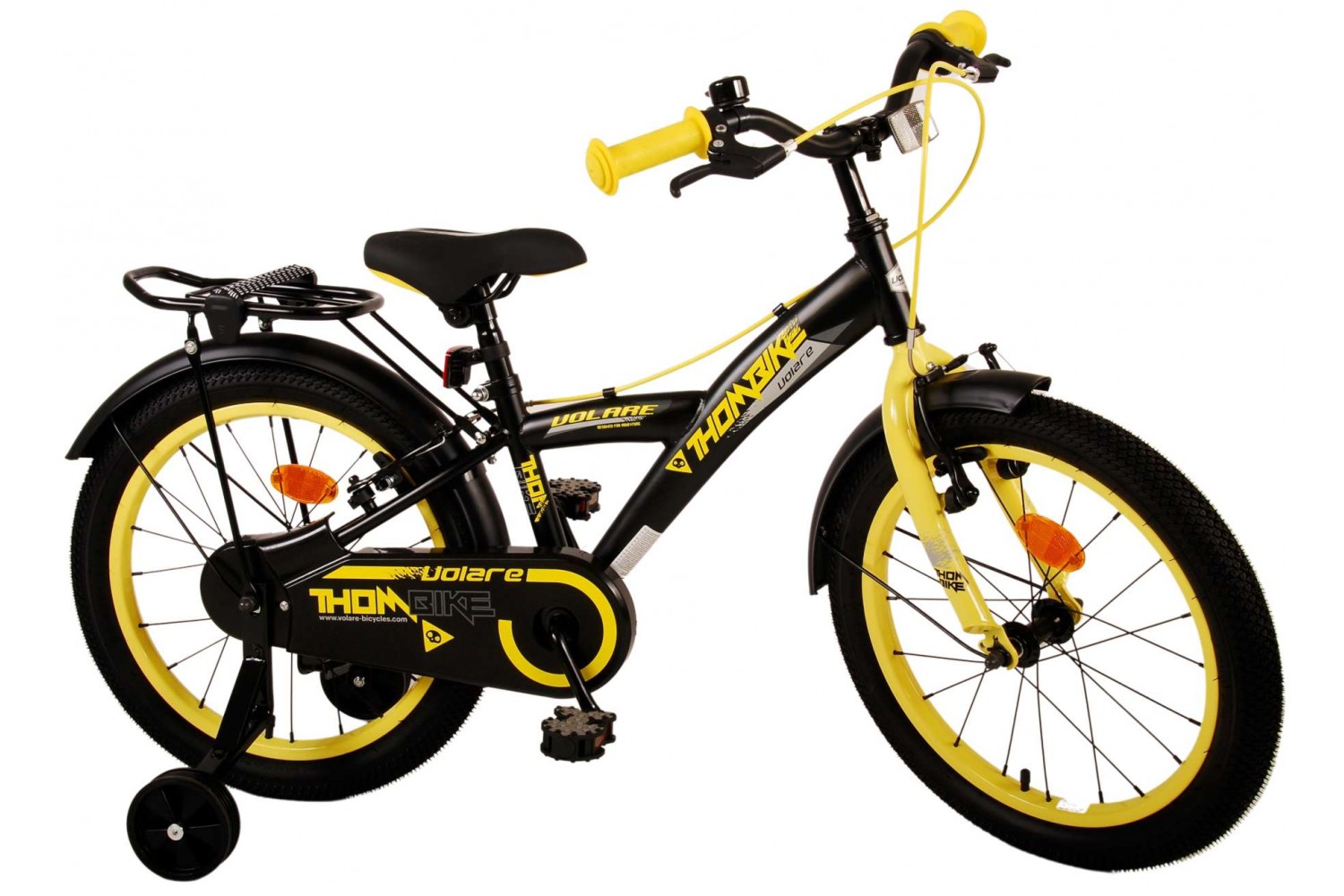 Volare Thombike Kinderfiets 18 inch Jongens Zwart Geel | 2 handremmen