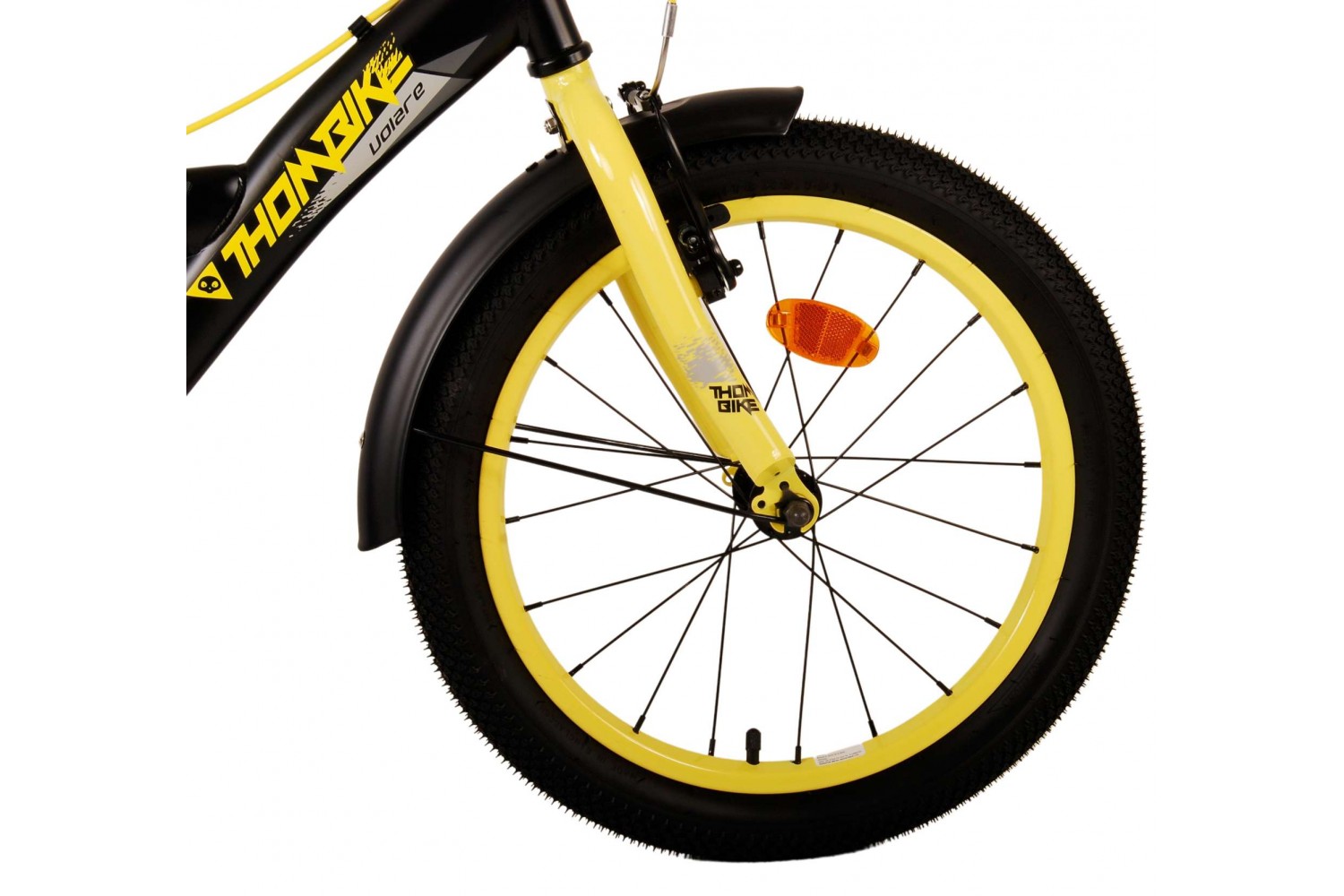 Volare Thombike Kinderfiets 18 inch Jongens Zwart Geel | 2 handremmen